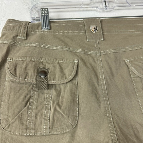 Kuhl Shorts Khaki Chino Tan Beige Solid Bermuda Side Cargo Pocket Hiking Outdoor - Picture 6 of 8